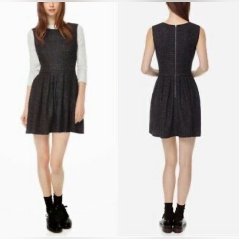 ARITZIA TALULA CHARCOAL FIT AND FLARE MINI DRESS SIZE 6